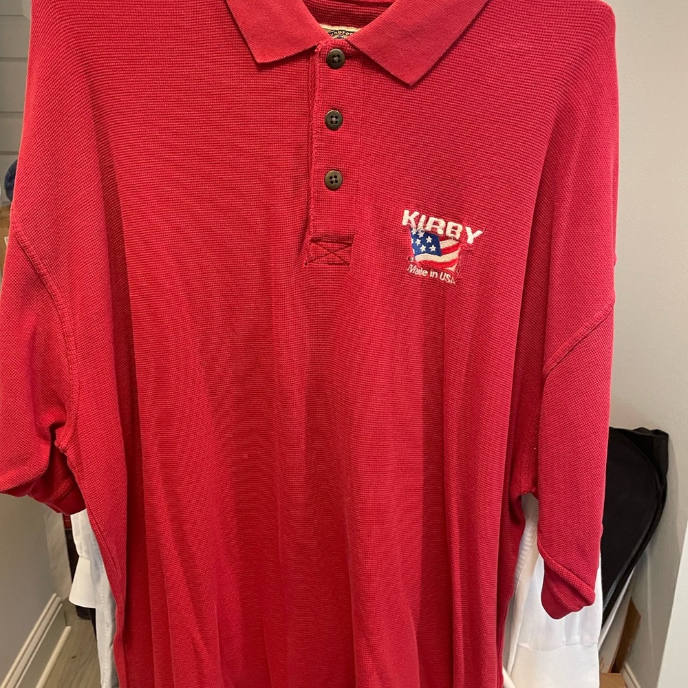 Red Kirby logo 3-Button Polo Shirt Size 2XL